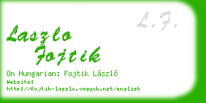 laszlo fojtik business card